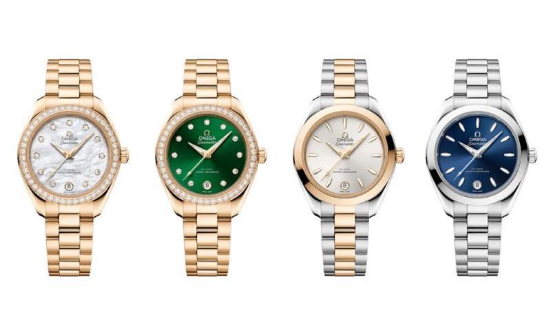 The 30 mm Aqua Terra is available in 12 references, from steel-on-steel to a solid-gold diamond-set model with a mother-of-pearl dial.