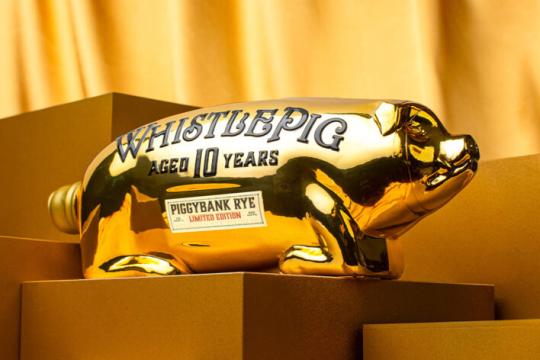 WhistlePig为其极具争议的PiggyBank黑麦威士忌打造金色限量版
