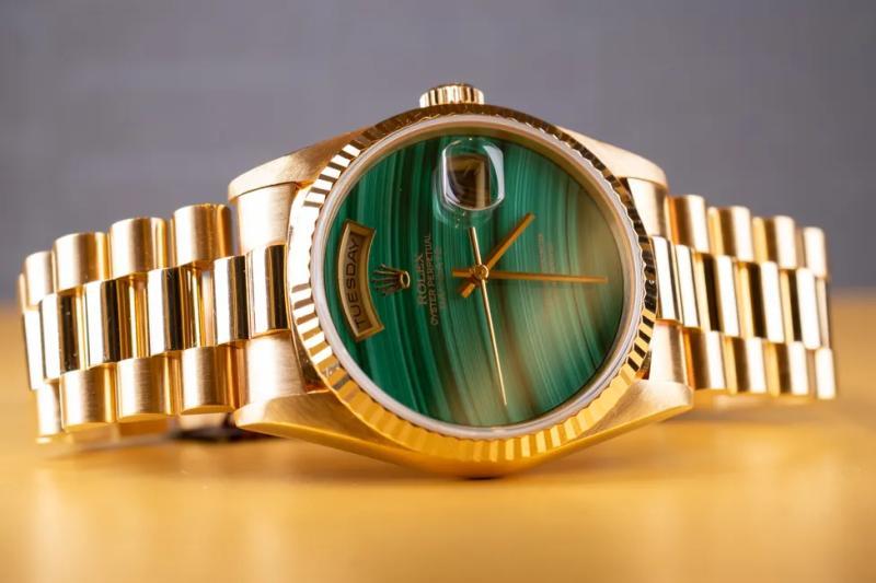 Rolex Day-Date with malachite dial.