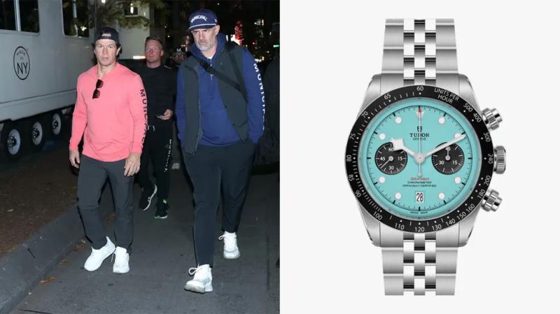 马克·沃尔伯格佩戴的帝舵Black Bay Chrono “Flamingo Blue”