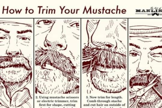 胡须修剪指南：图解步骤详解