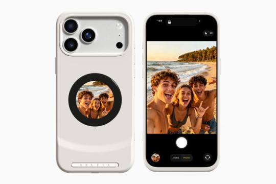 这款手机壳配备后置屏幕，让iPhone顶级摄像头轻松自拍