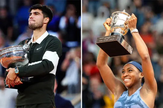 卡洛斯·阿尔卡拉斯与科科·高芙佩戴劳力士庆祝法网胜利