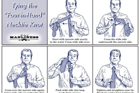 如何系四手结领带：60秒快速图解指南