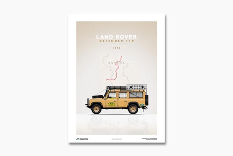 Rear View Prints Sand Glow Beast Land Rover Defender Framed Art Print F 11 25