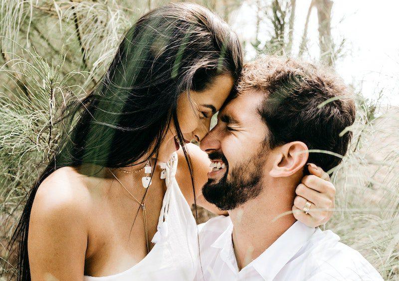 couple laughing and playing games