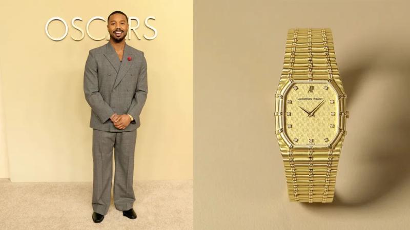 迈克尔·B·乔丹佩戴爱彼竹节链带腕表出席2月奥斯卡午宴