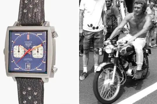史蒂夫·麦昆在《勒芒》中佩戴的豪雅摩纳哥腕表，拍卖估价高达100万美元