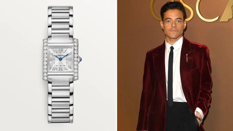 Rami Malek Cartier Tank Française