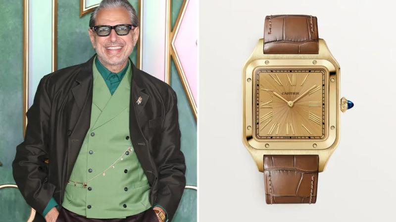 杰夫·高布伦姆佩戴卡地亚Santos-Dumont