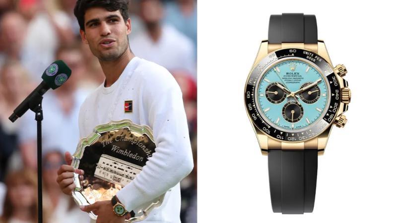 Carlos Alcaraz佩戴劳力士迪通拿温布尔登